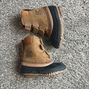 Sorel Kids' Brown and Black Waterproof Snow Boots